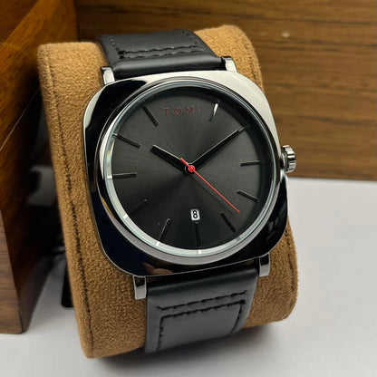 TOMI Original Premium Gift Watch T-084  Quartz Date Leather Strap
