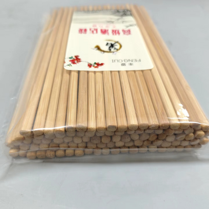 10 Carved Bamboo Chopsticks Natural wood