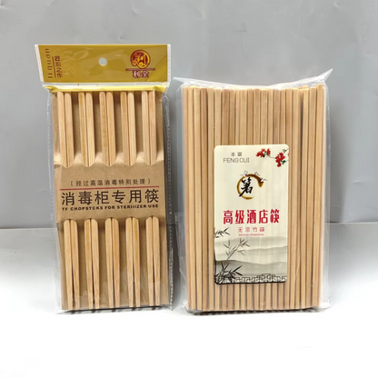 10 Carved Bamboo Chopsticks Natural wood